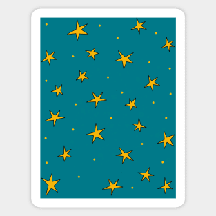 Stars in the night sky - radiant teal jade green Sticker